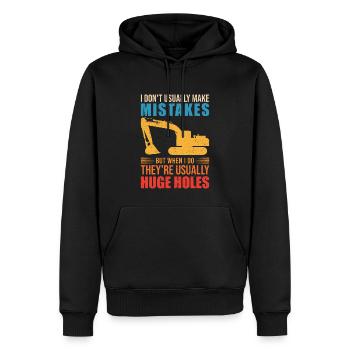 Retro Bagger Spruch Baggerfahrer Baustelle - Männer Premium Bio Hoodie - Schwarz - Vorne - Nico (187cm)