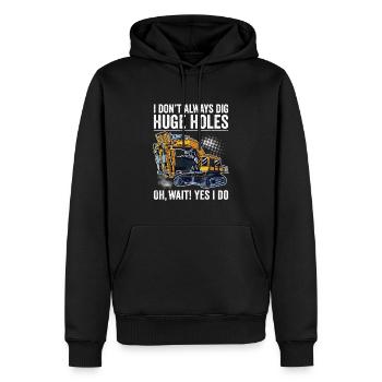 Retro Bagger Spruch Baggerfahrer Baustelle - Männer Premium Bio Hoodie - Schwarz - Vorne - Nico (187cm)