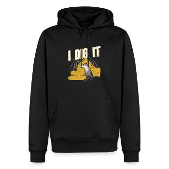 Retro Bagger Spruch Baggerfahrer Baustelle - Männer Premium Bio Hoodie - Schwarz - Vorne - Nico (187cm)