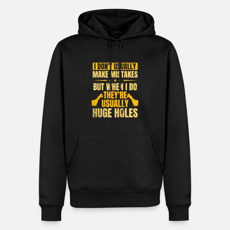 Retro Bagger Spruch Baggerfahrer Baustelle - Männer Premium Bio Hoodie - Schwarz