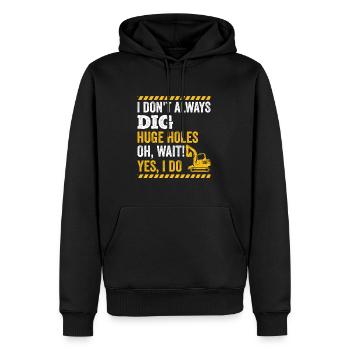 Retro Bagger Spruch Baggerfahrer Baustelle - Männer Premium Bio Hoodie - Schwarz - Vorne - Nico (187cm)