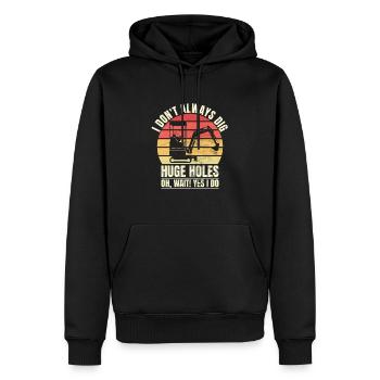 Retro Bagger Spruch Baggerfahrer Baustelle - Männer Premium Bio Hoodie - Schwarz - Vorne - Nico (187cm)