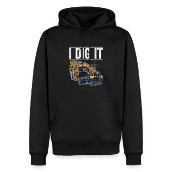 Retro Bagger Spruch Baggerfahrer Baustelle - Männer Premium Bio Hoodie - Schwarz - Vorne - Nico (187cm)