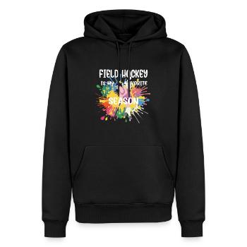 Le hockey sur gazon est ma saison préférée de hockey en salle - Sweat à capuche Premium bio Homme - noir - Devant - Nico (187cm)