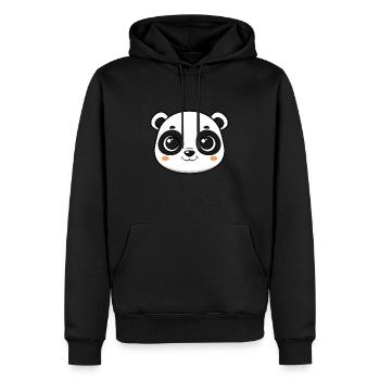 Niedlicher Pandakopf - Männer Premium Bio Hoodie - Schwarz - Vorne - Nico (187cm)