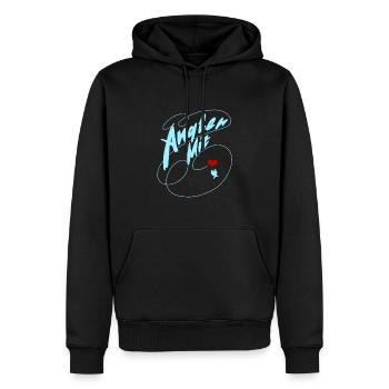 Angler mit Herz und Fisch - Männer Premium Bio Hoodie - Schwarz - Vorne - Nico (187cm)