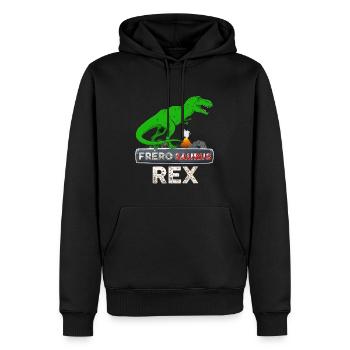 Frèrosaurus Annonce Grand Frère Dinosaure - Sweat à capuche Premium bio Homme - noir - Devant - Nico (187cm)