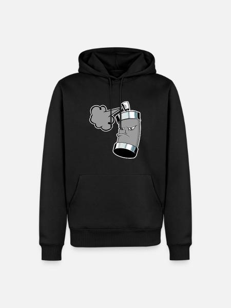 Sprøjtning af graffitispraydåse med spray - Herre Premium økologisk hoodie - sort