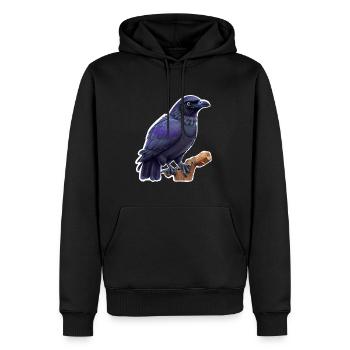Corbeau - Sweat à capuche Premium bio Homme - noir - Devant - Nico (187cm)