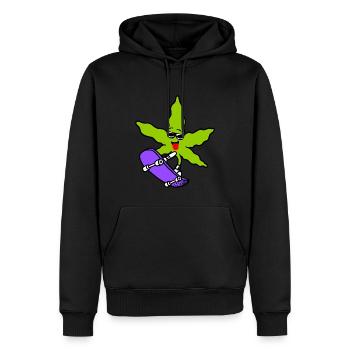 Skater weed - Men’s Premium Organic Hoodie - black - Front - Nico (187cm)