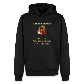 Lasst den Kleinen ihre Phantasie - Männer Premium Bio Hoodie - Schwarz - Vorne - Nico (187cm)