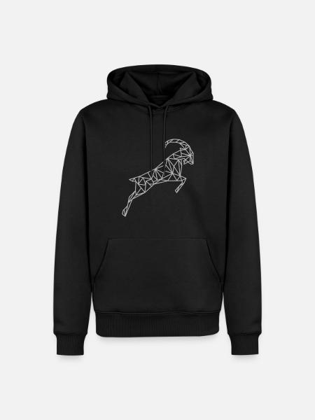 Signe géométrique du zodiaque Capricorne - Sweat à capuche Premium bio Homme - noir