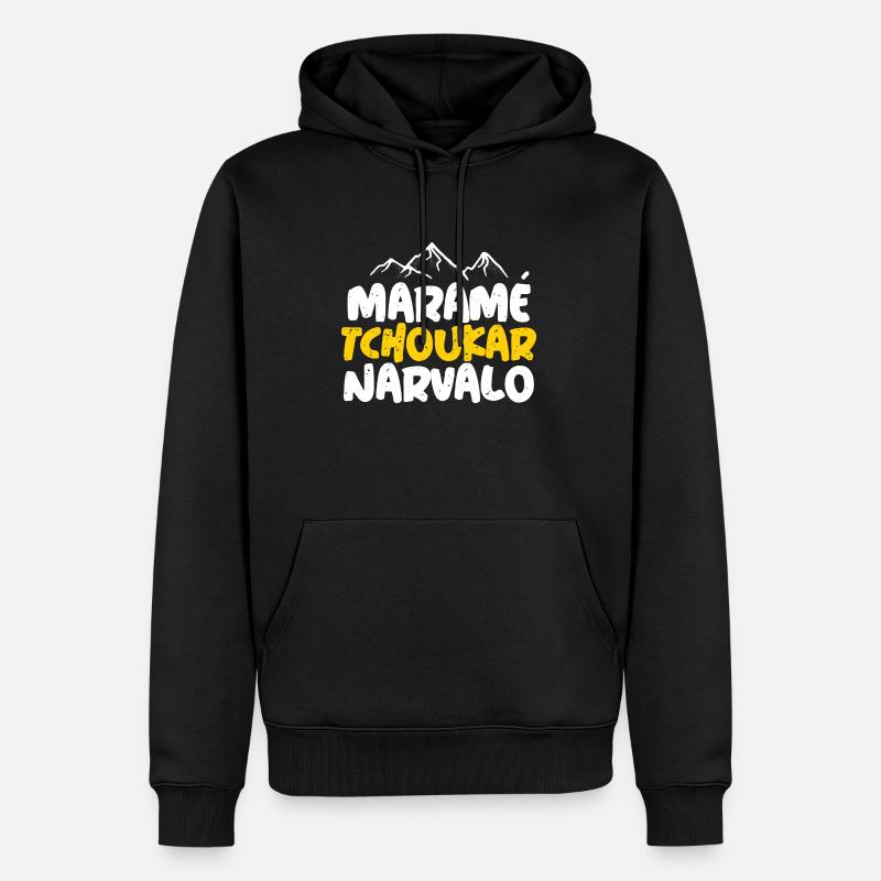 Maramé Tchoukar Narvalo - Sweat à capuche Premium bio Homme - noir