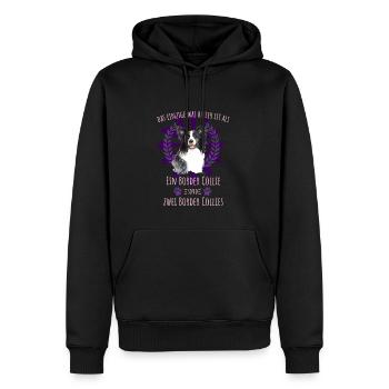 Zwei Border Collie sind besser - Männer Premium Bio Hoodie - Schwarz - Vorne - Nico (187cm)