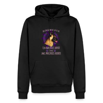 Zwei Malinois sind besser als einer - Männer Premium Bio Hoodie - Schwarz - Vorne - Nico (187cm)