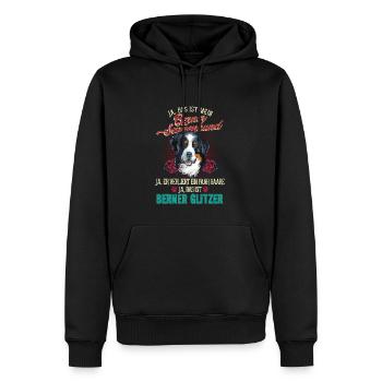 Berner Sennenhund Glitzer Haare - Männer Premium Bio Hoodie - Schwarz - Vorne - Nico (187cm)