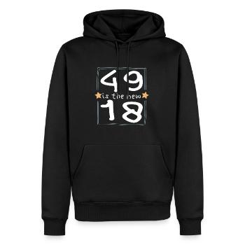 49 est la nouvelle police 18 pour enfants - Sweat à capuche Premium bio Homme - noir - Devant - Nico (187cm)