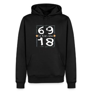 69 est la nouvelle police 18 pour enfants - Sweat à capuche Premium bio Homme - noir - Devant - Nico (187cm)