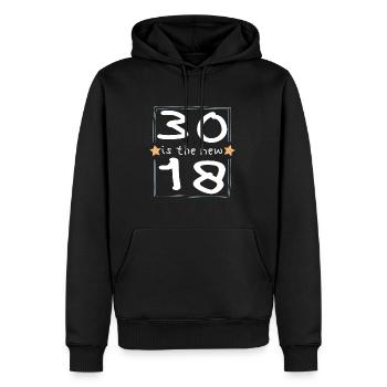 30 est la nouvelle police 18 pour enfants - Sweat à capuche Premium bio Homme - noir - Devant - Nico (187cm)