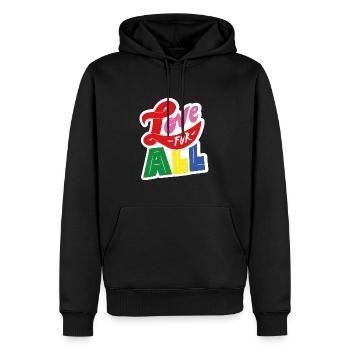 Love for all - weiss - Männer Premium Bio Hoodie - Schwarz - Vorne - Nico (187cm)