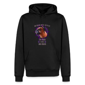 Zwei Boxer sind besser als einer - Männer Premium Bio Hoodie - Schwarz - Vorne - Nico (187cm)