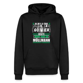 Gods in Antiquity. Today's garbage man - Men’s Premium Organic Hoodie - black - Front - Nico (187cm)