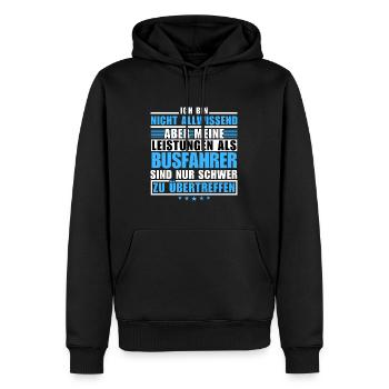 Unrivalled performance as a bus driver - Men’s Premium Organic Hoodie - black - Front - Nico (187cm)