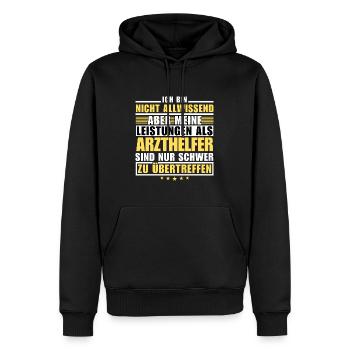 Unübertroffene Leistung als Arzthelfer - Männer Premium Bio Hoodie - Schwarz - Vorne - Nico (187cm)