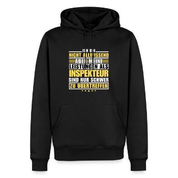 Unrivalled performance as an inspector - Men’s Premium Organic Hoodie - black - Front - Nico (187cm)