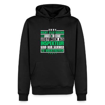 Unübertroffene Leistung als Inspekteur - Männer Premium Bio Hoodie - Schwarz - Vorne - Nico (187cm)