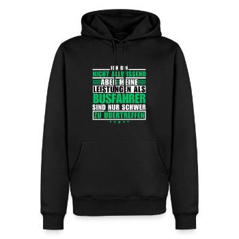 Unübertroffene Leistung als Busfahrer - Männer Premium Bio Hoodie - Schwarz - Vorne - Nico (187cm)
