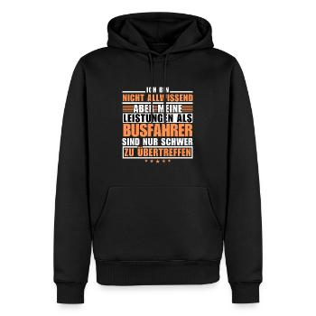 Unübertroffene Leistung als Busfahrer - Männer Premium Bio Hoodie - Schwarz - Vorne - Nico (187cm)