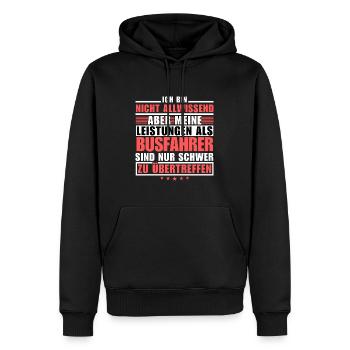 Unübertroffene Leistung als Busfahrer - Männer Premium Bio Hoodie - Schwarz - Vorne - Nico (187cm)