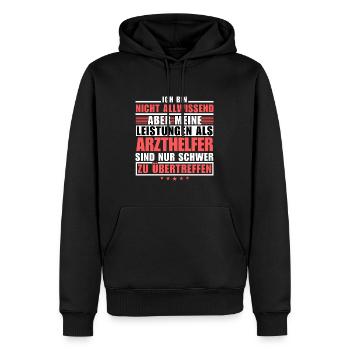 Unübertroffene Leistung als Arzthelfer - Männer Premium Bio Hoodie - Schwarz - Vorne - Nico (187cm)