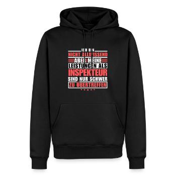 Unrivalled performance as an inspector - Men’s Premium Organic Hoodie - black - Front - Nico (187cm)