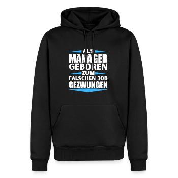 Le gestionnaire a atterri dans le mauvais emploi - Sweat à capuche Premium bio Homme - noir - Devant - Nico (187cm)