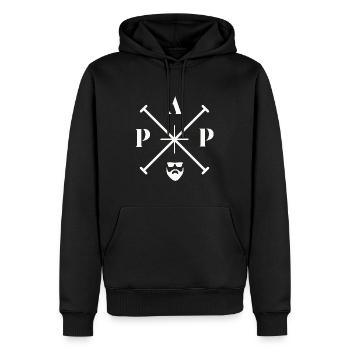 Papa Geschenk personalisiert Papa Papa, Vatertag - Männer Premium Bio Hoodie - Schwarz - Vorne - Nico (187cm)