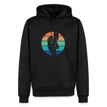 Süßes Retro Vintage Faultier - Männer Premium Bio Hoodie - Schwarz - Vorne - Nico (187cm)