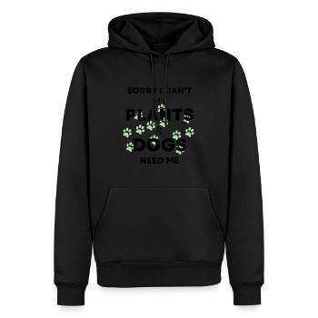 Plants and dogs gardening funny with black text - Men’s Premium Organic Hoodie - black - Front - Nico (187cm)