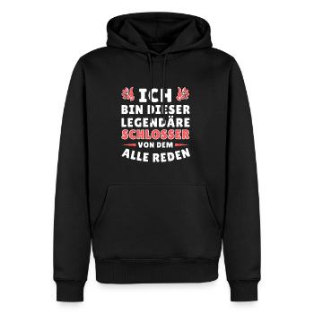 Ich bin dieser legendäre Schlosser - Männer Premium Bio Hoodie - Schwarz - Vorne - Nico (187cm)