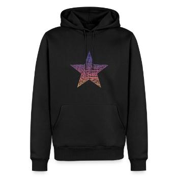 Stern Star - Männer Premium Bio Hoodie - Schwarz - Vorne - Nico (187cm)