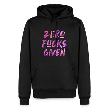 Zero Fucks Given - Männer Premium Bio Hoodie - Schwarz - Vorne - Nico (187cm)