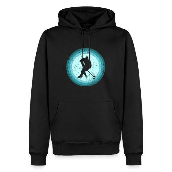 Joueurs de hockey sur glace Hockey Rétro Joueurs de hockey sur glace - Sweat à capuche Premium bio Homme - noir - Devant - Nico (187cm)