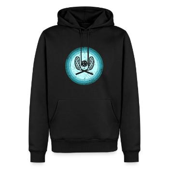 Joueur de Floorball Rétro Floorball Floorball Joueur - Sweat à capuche Premium bio Homme - noir - Devant - Nico (187cm)