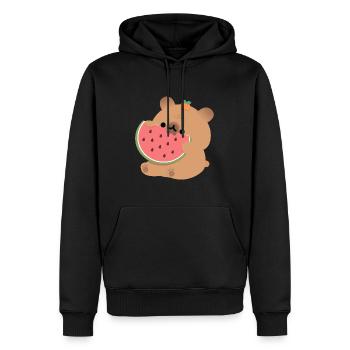 Capybara Pastèque - Sweat à capuche Premium bio Homme - noir - Devant - Nico (187cm)