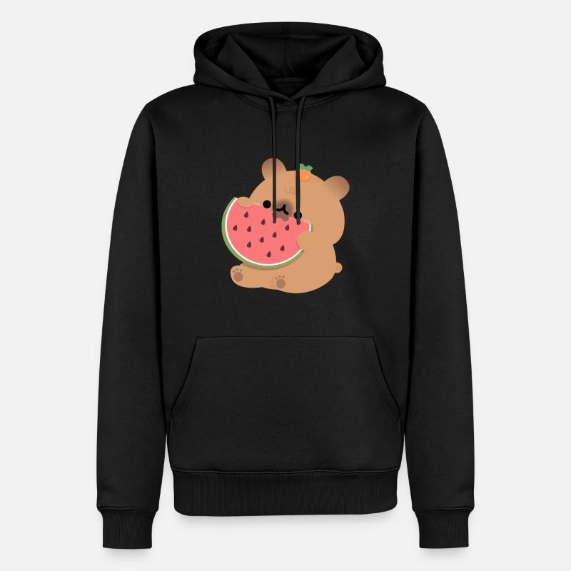 Capybara Pastèque - Sweat à capuche Premium bio Homme - noir