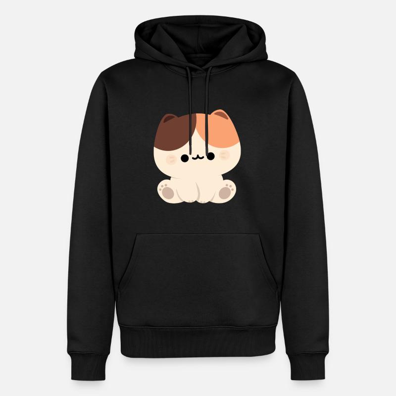 Chat Tortie mignon - Sweat à capuche Premium bio Homme - noir