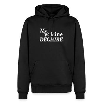 Ma voisine déchire - Sweat à capuche Premium bio Homme - noir - Devant - Nico (187cm)