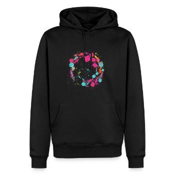 Schools of fish,fish,painting,blue,graffiti,rays - Men’s Premium Organic Hoodie - black - Front - Nico (187cm)