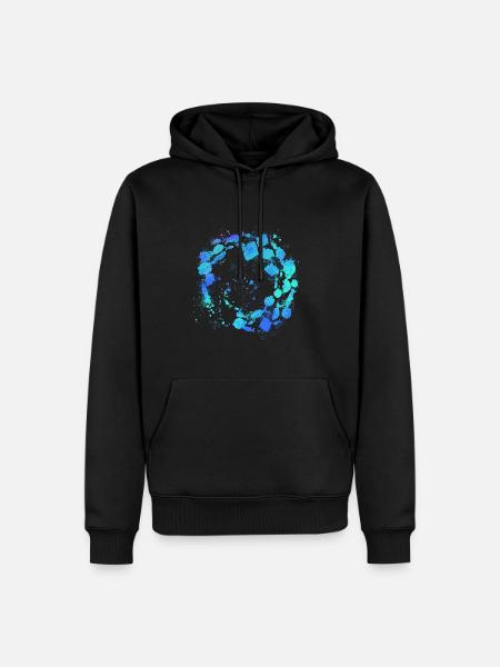 Schools of fish,fish,painting,blue,graffiti,rays - Men’s Premium Organic Hoodie - black